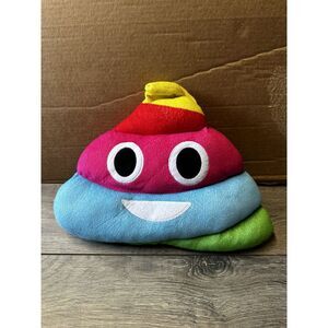 Rainbow Happy Poop Emoji Pillow Smiley Soft Plush Kids